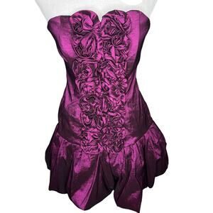 Vintage Sweetheart Bustier Bubble Dress Size 7 — Purple Taffeta, Lined